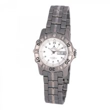 ASTRON 5015-7 női karóra, szürke színű titánium tok, titánium csat, fehér számlap, keményített ásványüveg, quartz szerkezet, 100 m (10 ATM) vízállóság