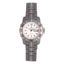 ASTRON 5015-7 női karóra, szürke színű titánium tok, titánium csat, fehér számlap, keményített ásványüveg, quartz szerkezet, 100 m (10 ATM) vízállóság