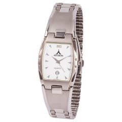   ASTRON 5158-7 férfi karóra, ezüst színű fém tok, ezüst színű fémcsat, fehér számlap, keményített ásványüveg, quartz szerkezet, cseppmentes vízállóság
