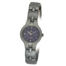 ASTRON 5261-2 női karóra, ékszeróra, szürke színű ALUMÍNIUM tok, gun (szürke) ALUMÍNIUM csat, kék számlap, keményített ásványüveg, quartz szerkezet, cseppmentes vízállóság