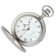 Astron férfi zsebóra, quartz, ezüst színű fémtok, fehér / római számos számlap