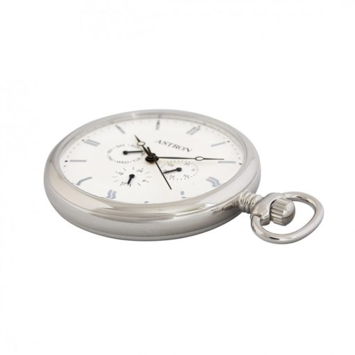 Astron férfi zsebóra, quartz, ezüst színű fémtok, fehér / római számos számlap