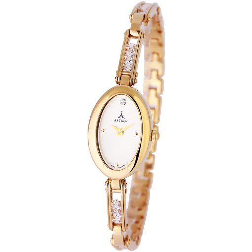 ASTRON 5424-9 női karóra, ékszeróra, arany színű fém tok, arany színű fémcsat, arany színű számlap, keményített ásványüveg, quartz szerkezet, cseppmentes vízállóság