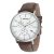   ASTRON 5504-8 férfi karóra, chronograph, ezüst színű nemesacél tok, barna bőrszíj, fehér számlap, keményített ásványüveg, quartz szerkezet, cseppmentes vízállóság