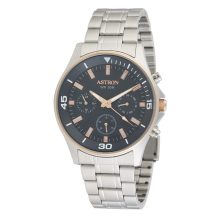 ASTRON 5510-2 sportos férfi karóra, bicolor nemesacél tok, ezüst színű nemesacél csat, kék számlap, keményített ásványüveg, multifunkciós quartz szerkezet, 50 m (5 ATM) vízállóság