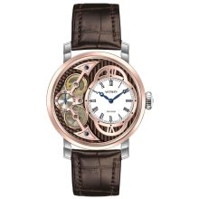 ASTRON 5522-5 férfi karóra, bicolor színű nemesacél tok, barna bőrszíj, barna számlap, keményített ásványüveg, (mechanikus+quartz) szerkezet, 100 m (10 ATM) vízállóság