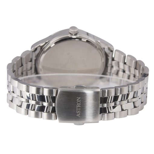 ASTRON 5563-1 férfi karóra, ezüst színű nemesacél tok, ezüst színű nemesacél csat, fekete számlap, keményített ásványüveg, quartz szerkezet, 50 m (5 ATM) vízállóság