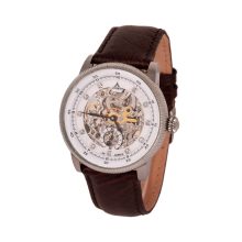 ASTRON 5643-7 férfi karóra, ezüst színű nemesacél tok, fekete bőrszíj, gyöngyház színű számlap, keményített ásványüveg, mechanikus-automata szerkezet, 50 m (5 ATM) vízállóság