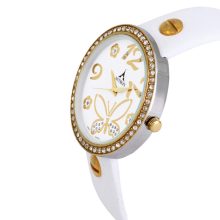 ASTRON 5658-0 női karóra, bicolor színű fém tok, fekete bőrszíj, fehér számlap, keményített ásványüveg, quartz szerkezet, cseppmentes vízállóság