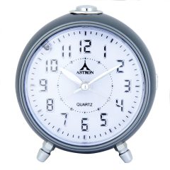   Astron ébresztőóra, quartz, metál szürke színű tok, kék LED-es számlap