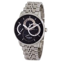 ASTRON 8025-1 sportos férfi karóra, ezüst színű nemesacél tok, ezüst színű nemesacél csat, fekete számlap, zafírüveg, quartz szerkezet, cseppmentes vízállóság