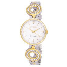 ASTRON 8029-0 női karóra, ékszeróra, bicolor nemesacél tok, bicolor nemesacél csat, fehér számlap, zafír üveg, quartz szerkezet, cseppmentes vízállóság