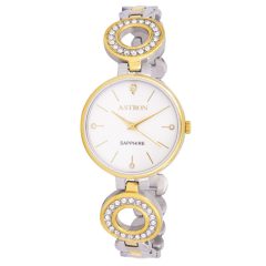   ASTRON 8029-0 női karóra, ékszeróra, bicolor nemesacél tok, bicolor nemesacél csat, fehér számlap, zafír üveg, quartz szerkezet, cseppmentes vízállóság