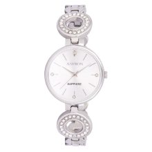 ASTRON 8029-8 női karóra, ékszeróra, ezüst színű nemesacél tok, ezüst színű nemesacél csat, ezüst színű számlap, zafír üveg, quartz szerkezet, cseppmentes vízállóság