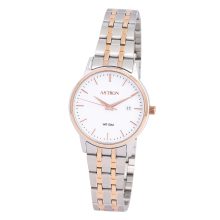 ASTRON 8047-8 női karóra, bicolor színű nemesacél tok, bicolor színű nemesacél csat, fehér számlap, keményített ásványüveg, quartz szerkezet, 50 m (5 ATM) vízállóság