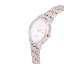 ASTRON 8047-8 női karóra, bicolor színű nemesacél tok, bicolor színű nemesacél csat, fehér számlap, keményített ásványüveg, quartz szerkezet, 50 m (5 ATM) vízállóság