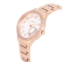 ASTRON 8054-8 női karóra, rózsaarany színű nemesacél tok és csat, fehér / gyöngyház színű számlap, keményített ásványüveg, quartz szerkezet, 50 m (5 ATM) vízállóság