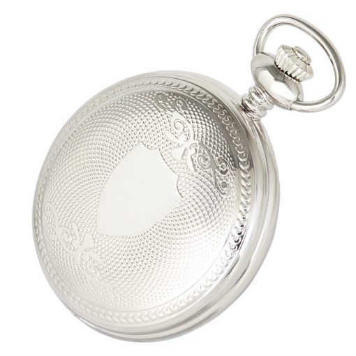 Astron férfi zsebóra, quartz, ezüst színű tok (pajzsos), római számos, 50 mm