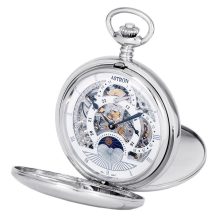 Astron férfi zsebóra, mechanikus, bicolor (ezüst + rózsaarany) színű tok, római számos fehér számlap